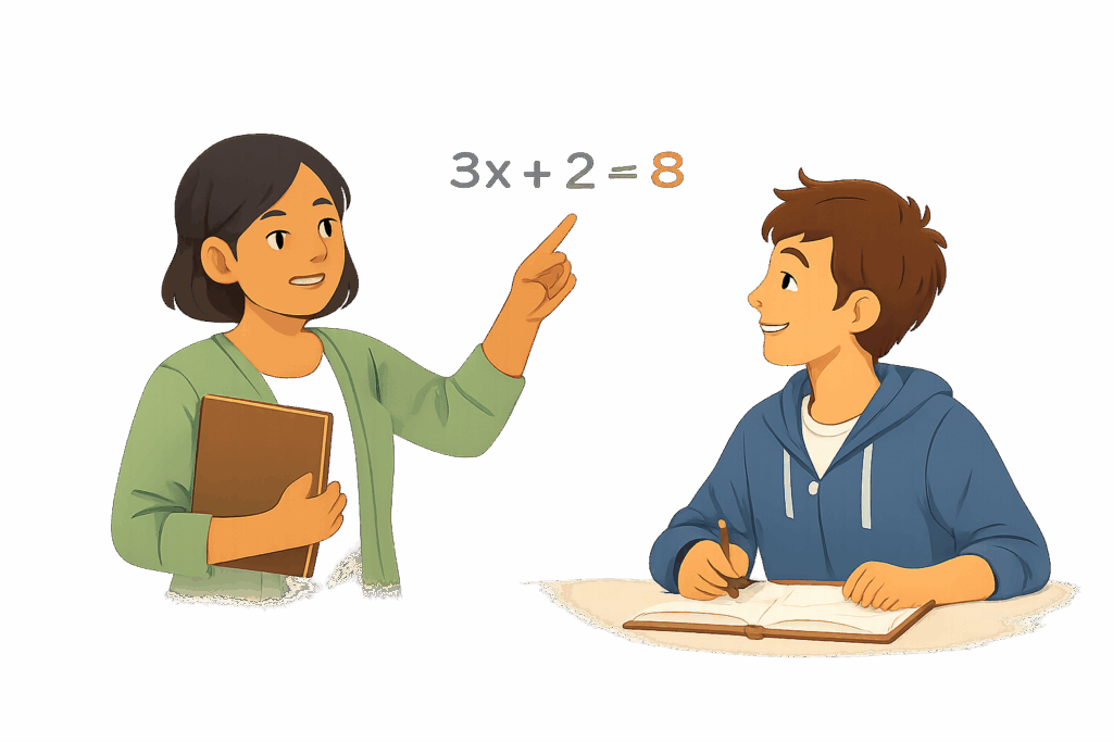 Tutor helping student understand SAT math strategies during online tutoring