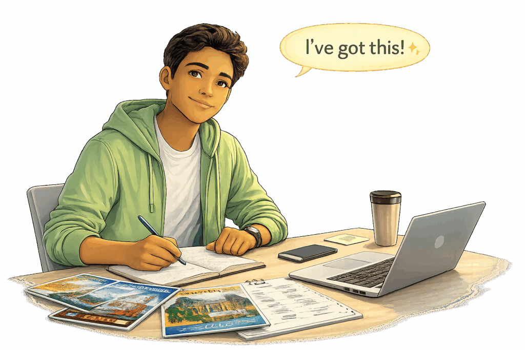 High school student in the Columbia Gorge preparing for college applications