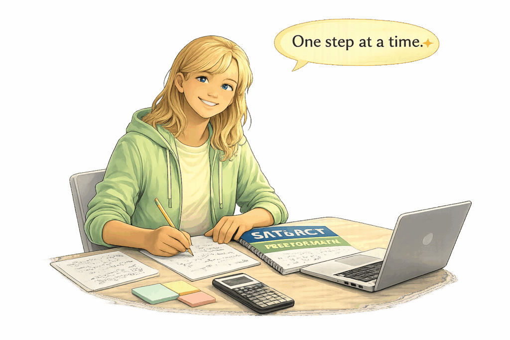 High school student in the Columbia Gorge preparing for SAT and ACT math