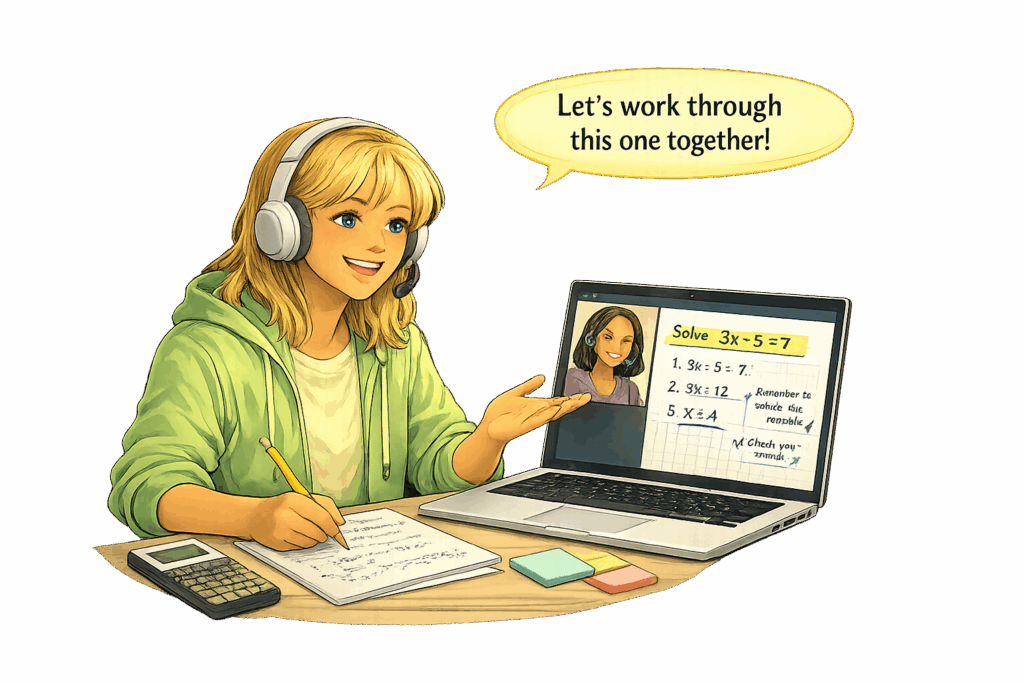 Online SAT math tutoring session focused on problem-solving strategies