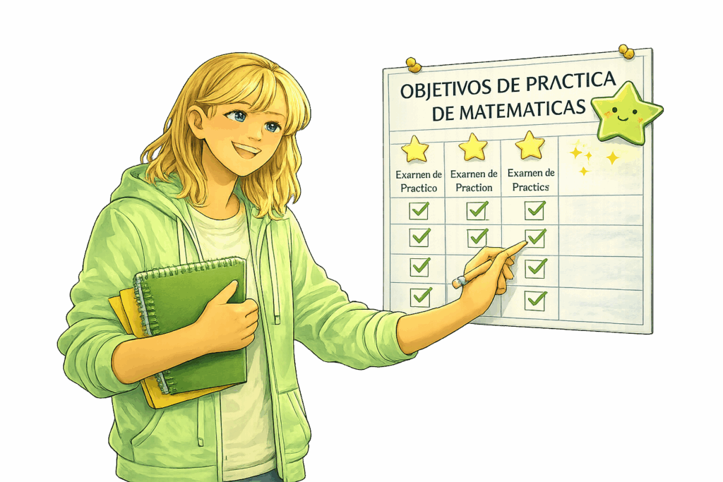 Estudiante siguiendo su progreso en la preparación de matemáticas del SAT y ACT