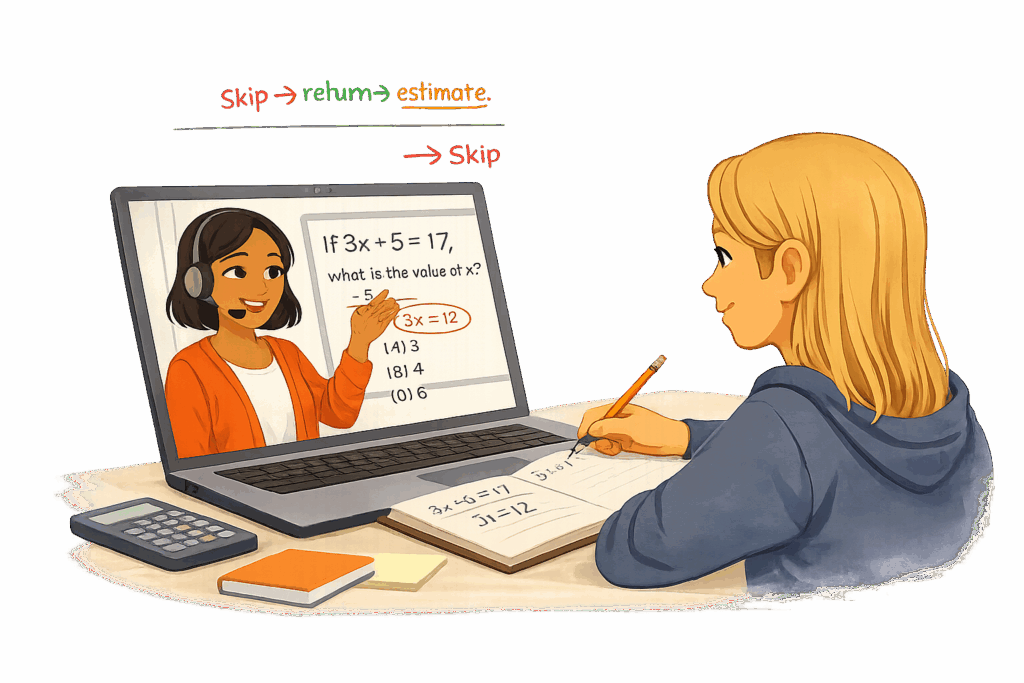 Online SAT math tutoring session with personalized feedback