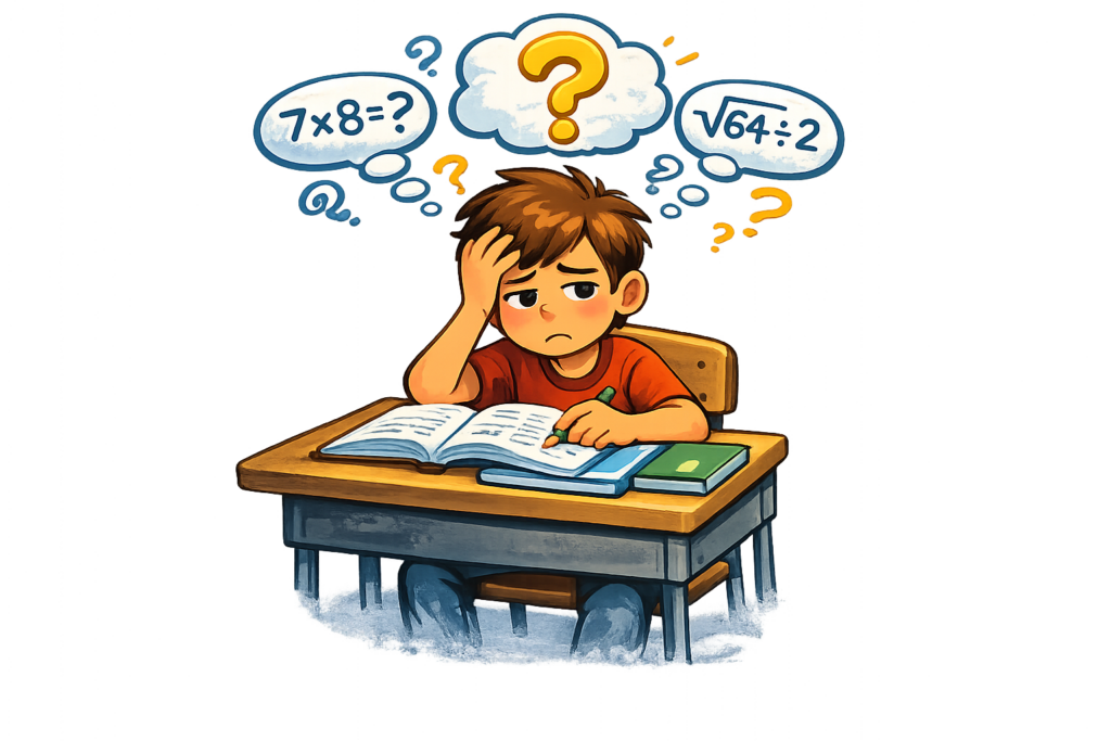 High school student in The Dalles feeling unsure during math class.