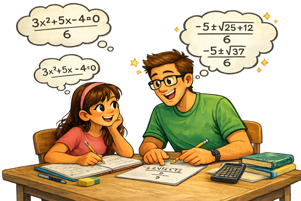 Tutor explicando un concepto de matemáticas durante una sesión de tutoría individual.