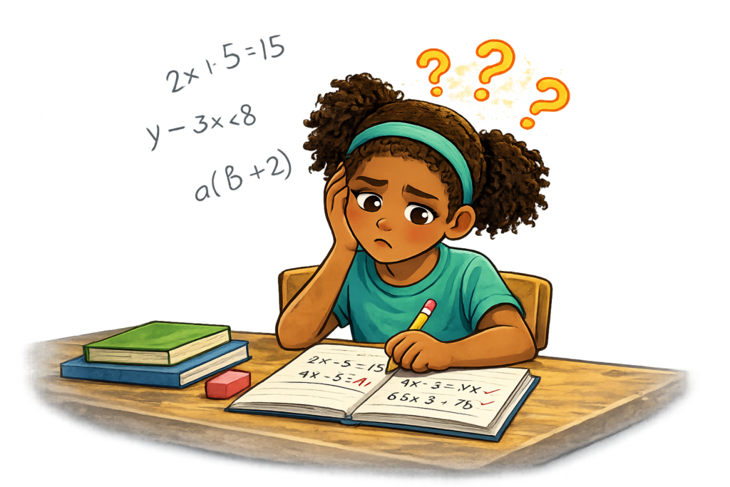 9th grade student in The Dalles feeling confused about Algebra I homework.