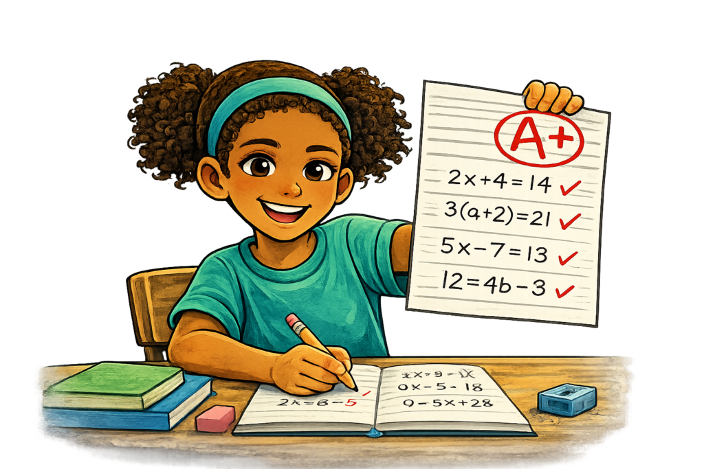 Student feeling confident after success in Algebra I.