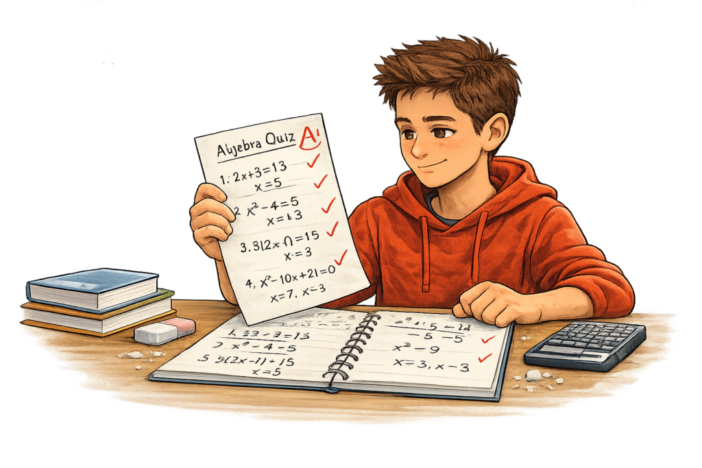 9th grade student feeling confident after success in Algebra I.
