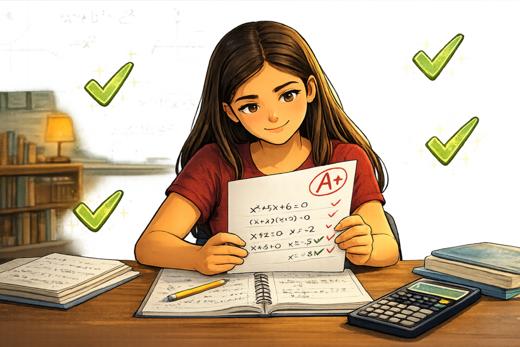 Estudiante reforzando habilidades básicas de matemáticas durante la tutoría de Álgebra I.