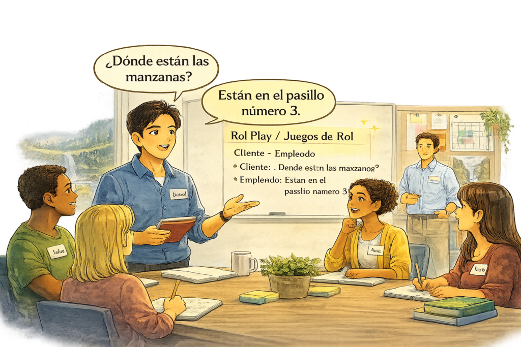 Adult gaining confidence through Spanish conversation practice