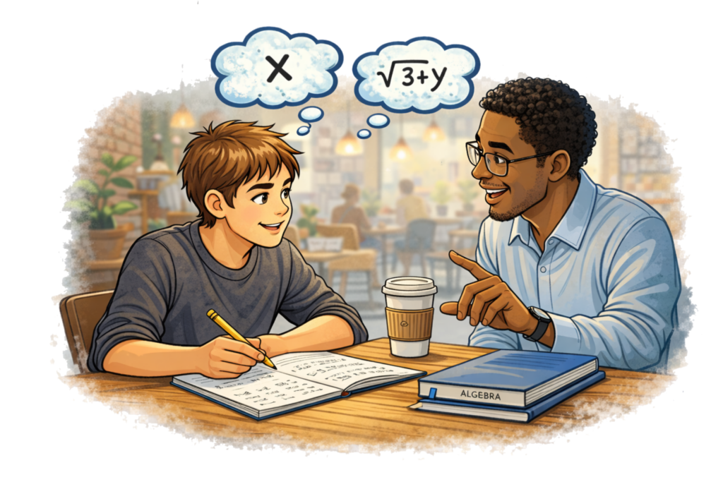 One-on-one Algebra I tutoring session with a 9th grade student in The Dalles, OR, showing focused math support and academic confidence building.