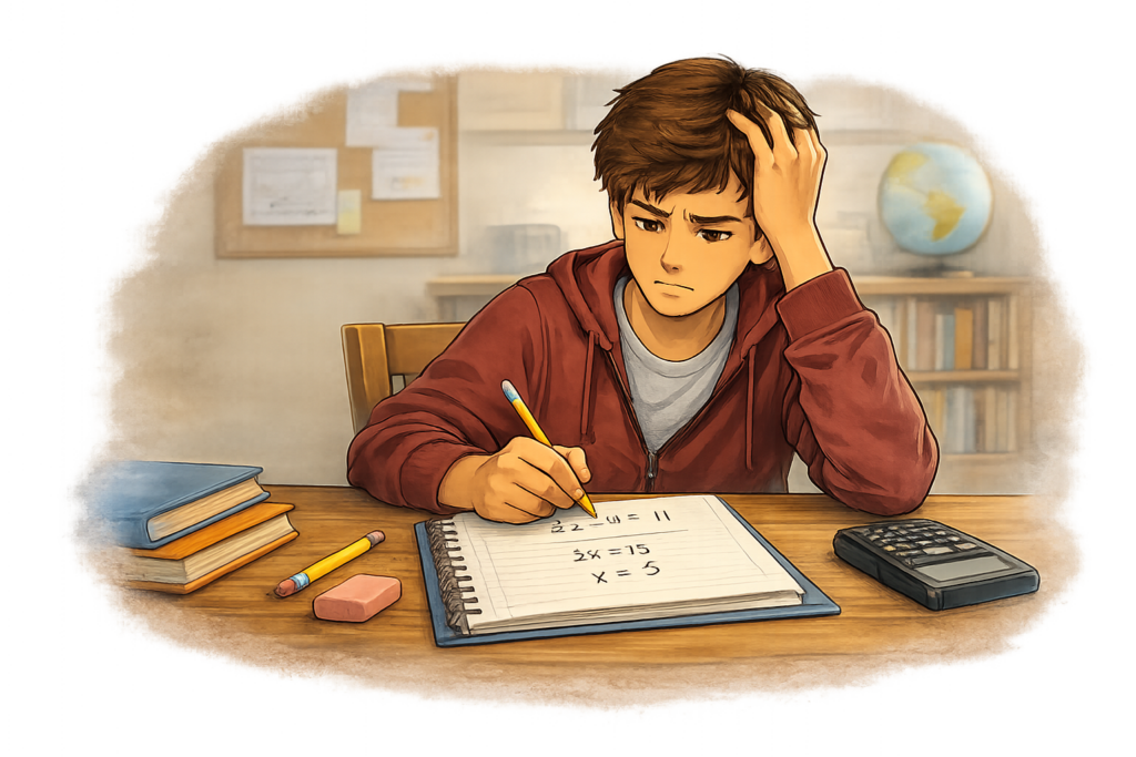 9th grade student in The Dalles studying Algebra I and feeling unsure about solving equations