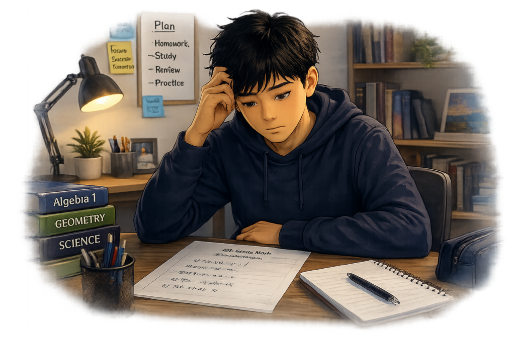 8th grade student in The Dalles unsure how to start homework.
